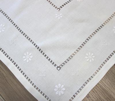 China Day washable high quality embroidered linen tablecloth for sale