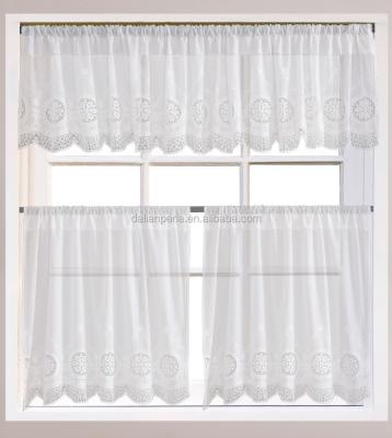 China Shabby Decoration Style Cotton Coffee Curtain With Lace for sale