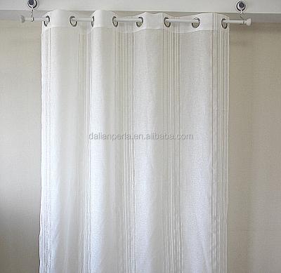 China Decoration style romantic shabby white polyester sheer curtain with eyelets for living room for sale