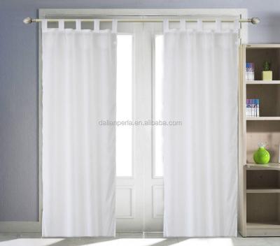 China 100% Pure White Pure Polyester Window Curtain With Buckle for sale