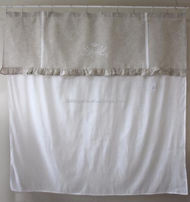 China Washable Polyester Canvas Embroidered Shower Curtain for sale