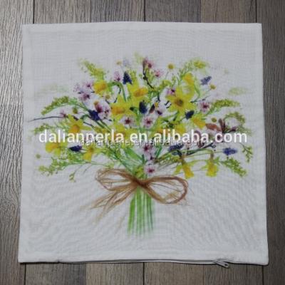 China Polyester Washable Fancy Flower Printing Design Cushion Cover for sale