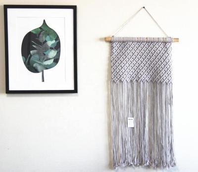 China Rope Gray Color Cotton Macrame Wall Handmade Ethnic Classic Hanging for Home Decoration for sale