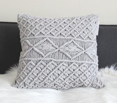 China Washable Pure Cotton Dyed Cushion Cover Handmade Macrame for sale