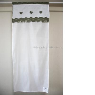 China Decoration Polyester / Romantic Shabby Style Embroidered Cotton Curtain With Applique For Summer for sale