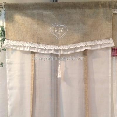 China Embroidered Canvas Rolling Curtains In Washable Polyester Pattern With Tape for sale