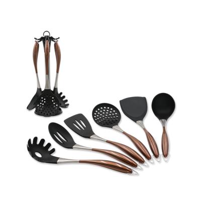 China Sustainable 6 Pcs Silicone Utensils Set Kitchenware With Stainless Steel Handle for sale