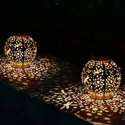 China Garden Plant IP65 Lantern Wrought Iron Pendant/Portable Decorative Light Garden/Hanging Garden/Outdoor Solar Cavity LED Light for sale