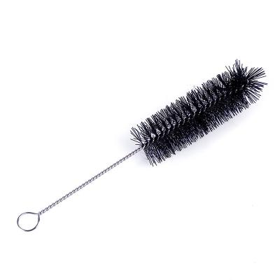 China Long Rod Bristle Stainless Steel Test Tube Brush Water Milk Cup Viable Black Soft Nylon Bottle Straw Hook Tail Hook Cleaning Brush for sale