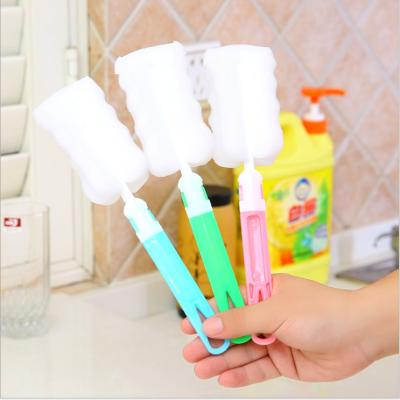 China Factory Direct Selling Viable Thermos Sponge Brush Long Handle Detachable Glass Bottle Cleaning Brush for sale