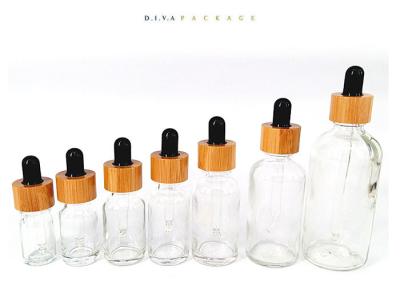 China Wholesale 30ml e-liquid glass dropper bottles with childproof cap and bamboo ring for sale