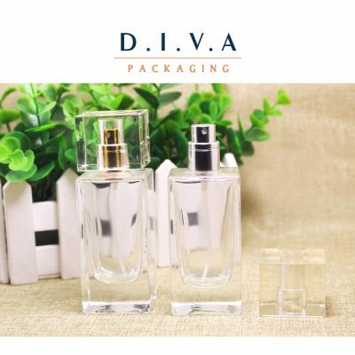 China 50ml square glass perfume bottle for sale