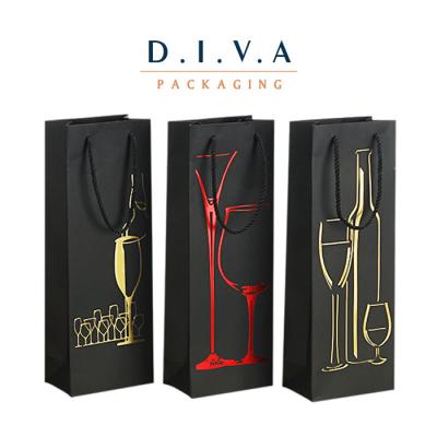 China Manufacturer Wholesale Cheap Price Custom Design Luxury Bottle Packaging Kraft Paper Wine Bag for sale