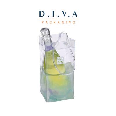 China New design wholesale clear plastic pvc wine bottle ice cooler bag as nice gift china supplier for sale