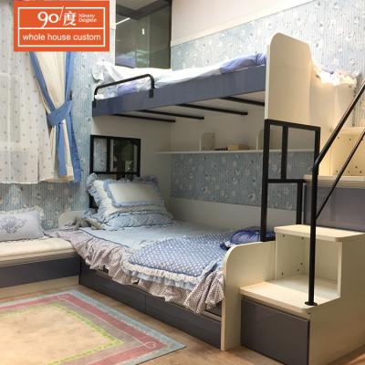 China Environmental Friendly Modern Unique Princess Lacqure Full Bunk Beds With Caster Drawers for sale