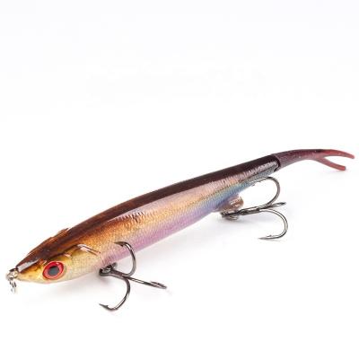 China Vivid Fish Action Fishing Lure Bait Paddle Swim Soft Tail Lure Empty Swimbait Bass Minnow Fishing Lures for sale