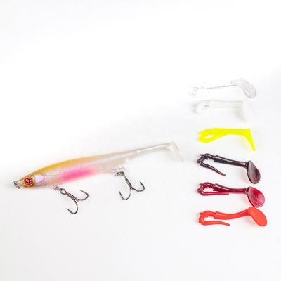 China Vivid Fish Action Swim Factory Directly Paddling Tail Lure Minnow Swimbait Bass ABS Soft Hard Flying Lures for sale