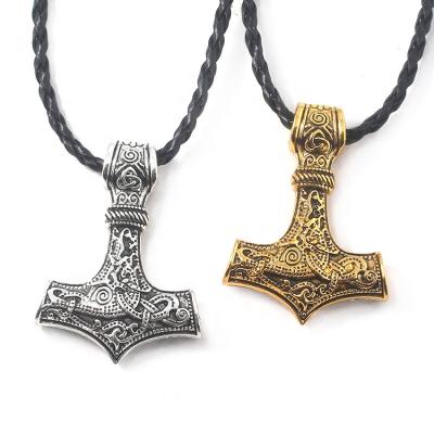 China Scandinavian Viking Norse Thor's Hammer Men's Mjolnir Jewelry Pendant Necklace Environmentally Friendly for sale