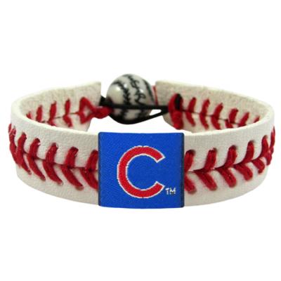 China Iyan Texas Rangers Handmade Braided Genuine MLB Baseball Environmental Friendly Leather Wristband for sale