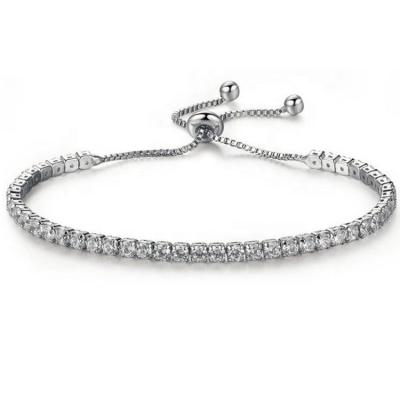 China 2022 New Arrival Environmentally Friendly Fitted Size Iced Out Stainless Steel Diamond Tennis Bracelet for sale