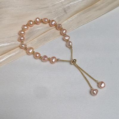 China Environmental Friendly Adjustable 18k Gold Plated Bracelet Natural Freshwater Pearl Bracelet For Women for sale