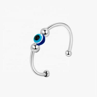 China Mini Cute Blue Eye Rings lead nickel free for women girls shape Anti-rotation Worry Ring Devil Finger Ring Jewelry for sale