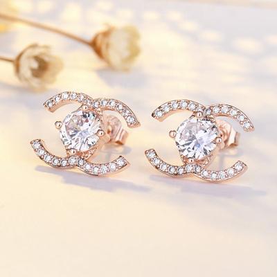 China 2022 New Arrivals Environmentally Friendly Jewelry Famous Brand Designer Double G CC Stud Earrings Women Luxury Designer Popular Brand for sale