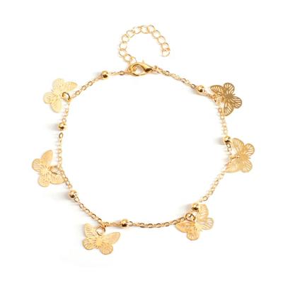 China Environmentally Friendly Stainless Steel Butterfly Anklet Gold Ladies Anklet Wholesale for sale