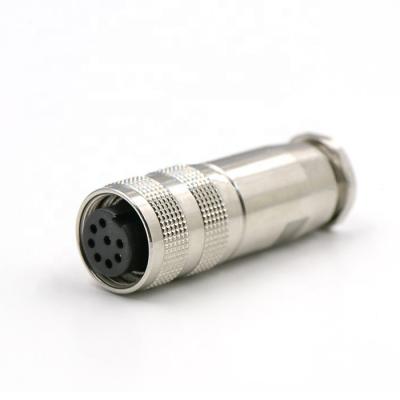 China 4 5 6 8 10 12 Pin Metal Connector Waterproof M16 Femle Automotive Circular Connector for sale