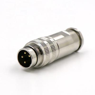 China C091 Automotive Metal Shielded Connector IP67 Waterproof M16 8 Pin Din Circular Metal Connector for sale