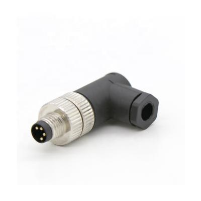 China Industry in ip67/ip68 M8 current waterproof right angle assembly A/B/D 3pin 4pin 5pin 6pin 8pin cable connector for sale