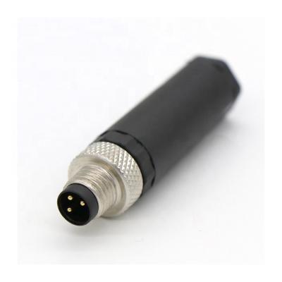 China Automotive plastic waterproof connector 3pin 4pin 5pin 6pin ip67 ip68 M8 A B code assembly circular male connector for sale