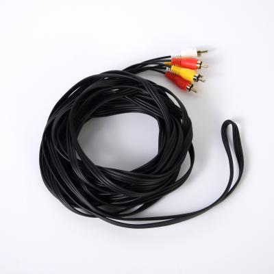 China 3.5 Mm Male Jack 3 To RCA Male Video AV Cable 3RCA AV Cable For TV Box DVD CD Computer Speaker Sound Car YF-DC3 for sale