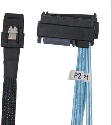 China Mini SAS SFF-8643 to 4x 29pin SFF-8482 Mini SAS 36p/4 SATA 7P Hard Disk Server Cable for sale