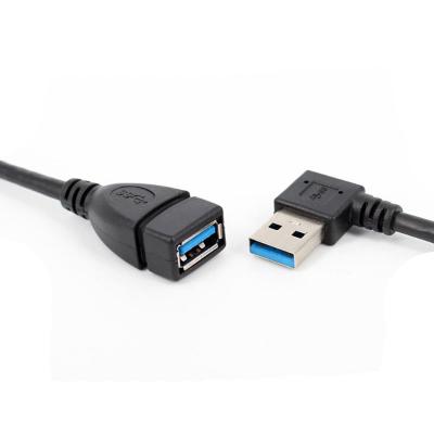 China Multimedia 90 Degree USB 3.0 A Male to Left/Right/Female Data/Data Sync USB Cable Supplement Angle Extension Cable Adapter Cable Charging for sale