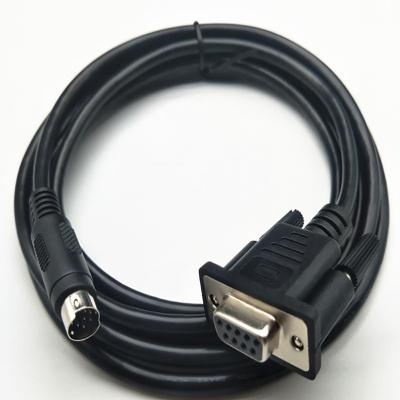 China Video Game Player DB9 Female To Mini 8pin Din Male RS232 PLC Cable 2.5M For Mitsubishi Melsec PS2 To Keyboard DB9 Cable 3M 5M 1.5m 6ft for sale