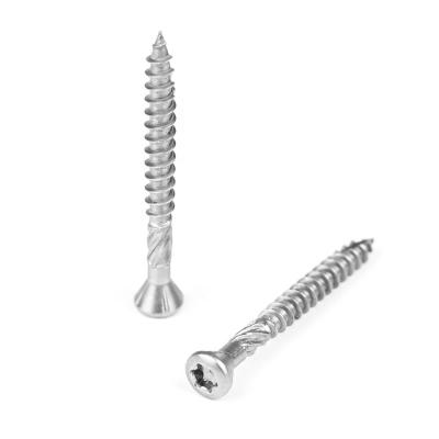 China Plain Stainless Steel A2 Decking Screws Trim Head Torx Chipboard Screw ISO Standard for sale