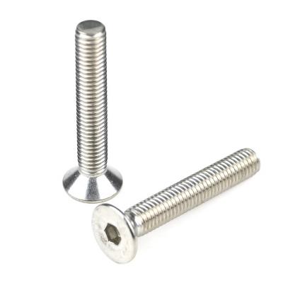 China Stainless Steel Flat Machine Screw DIN 7991 Hex Socket Screws with Customized Support for sale