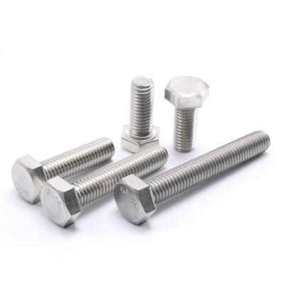 China DIN Standard 304 Stainless Steel Hex Bolt Full Thread Bolt M4 M5 M6 M8 Plain Finish for sale