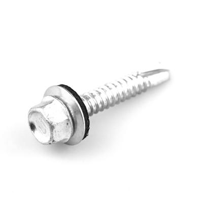 China Custom Bi Metal Roof Screw St6.3x38 Water Proof Self Drilling Screw Hex Washer Head With Rubber for sale