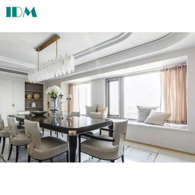 China IDM-X04 Modern Luxury Modern Elegant Villa Dining Room Furniture Wooden Dining Table Set for sale