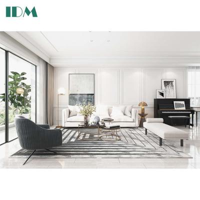 China OEM Design IDM-Y17 Nordic Style Custom Black And White Sofa Villa Hotel Bed Room Luxury Lobby for sale