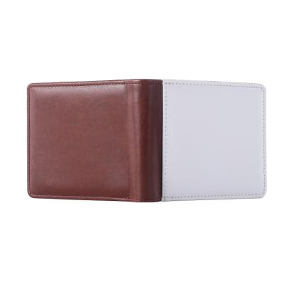 China DIY Factory Direct Supply DIY Customize Blank PU Leather Men's Sublimation Wallet Money Clip Short Wallets Men Card Holder for sale