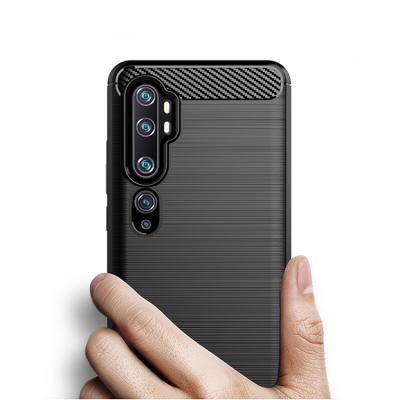 China Wholesale 1.5mm Ultra Thin Soft Carbon Fiber Skid Silicone TPU Back Cover For Xiaomi Note 10 Phone Case for sale