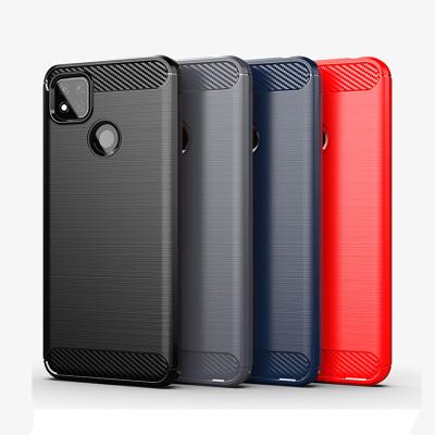 China Luxury Hot Selling Soft TPU Shockproof Anti-fall Carbon Fiber Phone Cover For Xiaomi Redmi 9 9a 9C Case for sale