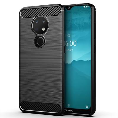 China Hot Selling Shockproof Luxury Shockproof Soft Carbon Silicone TPU Fiber Mobile Back Cover For Nokia 6.4 6.2 6.3 Cell Phone Cases for sale