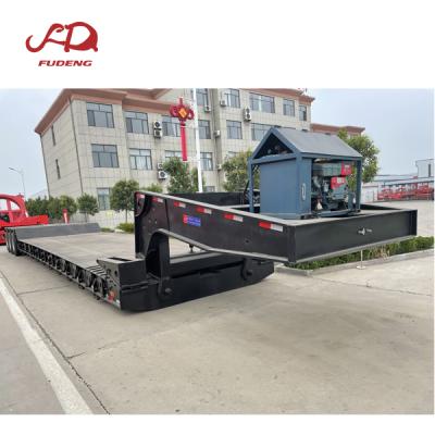 China Heavy duty truck trailer axles 3 4 100 120 tons detachable hydraulic gooseneck lowboy trailer price detachable in Nigeria for sale