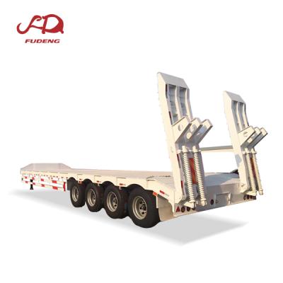 China Hot Selling Excavator Semi Truck Trailer Good Price Low Bed 4axles 60 80t Transport 3 Bed Trailer for sale