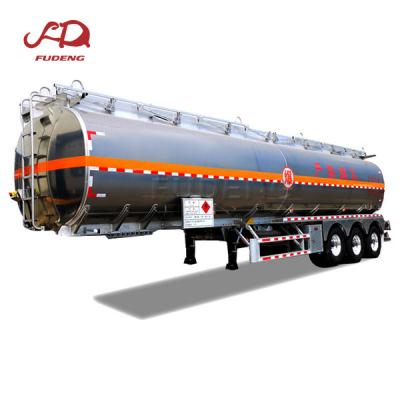 China Tri Axle Stainless Steel Milk Tank Truck Trailer 40000-50000L / Fuel Transport Tanker Semi Truck Trailer for sale