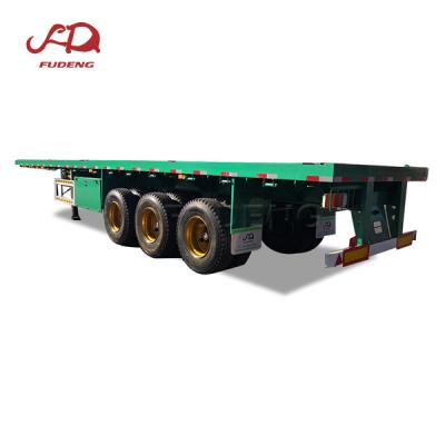 China China 40ft Trailer Truck Flat Bed Container 20ft Flatbed Semi Trailer for sale